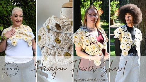 Hexagon Flower Shawl by Mary Ann Gebhardt