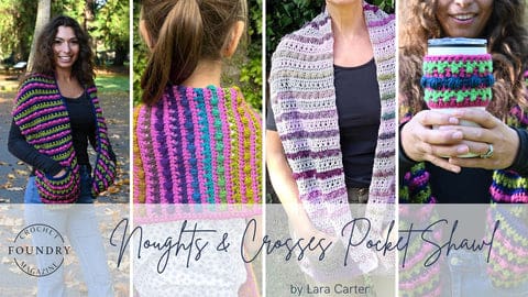 Noughts and Crosses Pocket Shawl by Lara Carter
